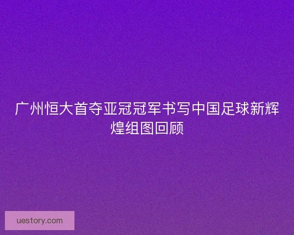 广州恒大首夺亚冠冠军书写中国足球新辉煌组图回顾